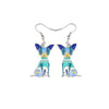 Blue Enamel Chihuahua Earrings