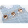 Blue Gingham Farm Animal Tractor Pocket Shortalls