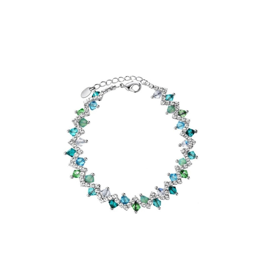 Blue Green Mix Swarovski Crystal Bracelet