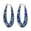 Blue Inside Out Crystal Hoop Earrings For Women