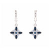 Blue Mix Swarovski Crystal Floral Leverback Earrings