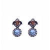 Blue Multi Colored Crystal Drop Earrings