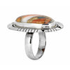 Blue Orange Oyster Turquoise Sterling Silver Ring