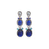 Blue Oval Lapis Drop Earrings