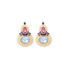 Blue Pink Goldtone Drop Earrings