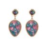 Blue Pink Marbled Teardrop Earrings