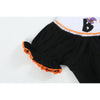 Black and Orange Boo Halloween Smocked Romper