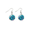 Blue Purple Neon Cheetah Circular Drop Earrings