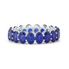 Blue Sapphire Sterling Silver Oval-Cut Eternity Band Ring