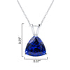 Blue Sapphire Sterling Silver Trillion Pendant Necklace