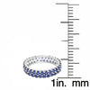 Blue Sapphire Sterling Silver Two Row Eternity Band Ring