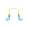 Blue Seal With Ball Drop Earrings