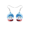 Blue Snow Globe Drop Earrings