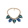 Blue Statement Art Deco Necklace - White