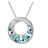 Blue Swarovski Crystal Circle Twist Pendant Necklace