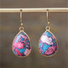 Blue & Pink Howlite Teardrop Earrings