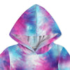 Blue & Pink Tie-Dye Print Hooded Top