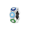 Blue & Sterling Silver Cubic Zirconia-Accent Evil Eye Rondelle Charm