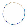 Blue & White Seed Bead Evil Eye Necklace