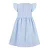 Blue & White Stripe Angel-Sleeve A-Line Dress