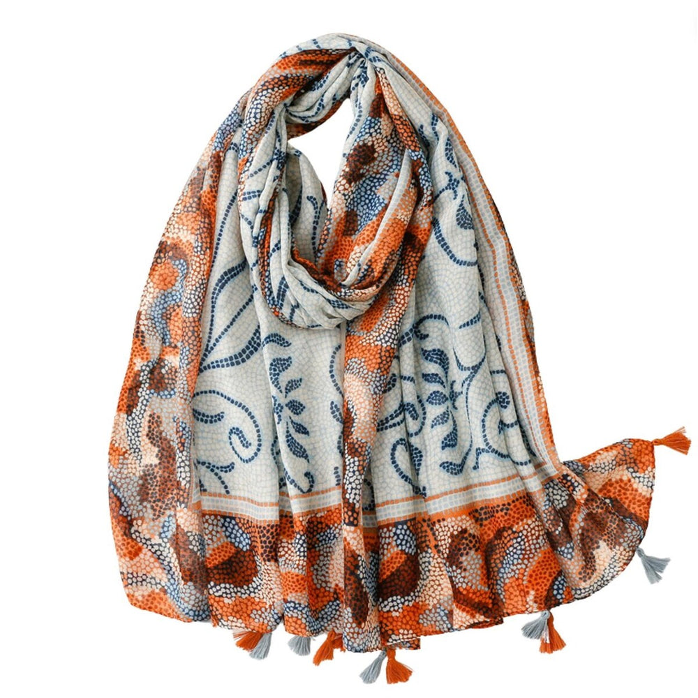 Blue and Orange Terrazzo Scarf