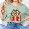 Boho All Is Calm Rainbow Short Sleeve Crewnneck Tee