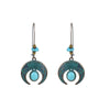 Boho Crescent Moon Faux Turquoise Drop Earrings