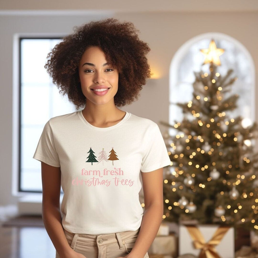 Boho Farm Fresh Christmas Trees Short Sleeve Tee