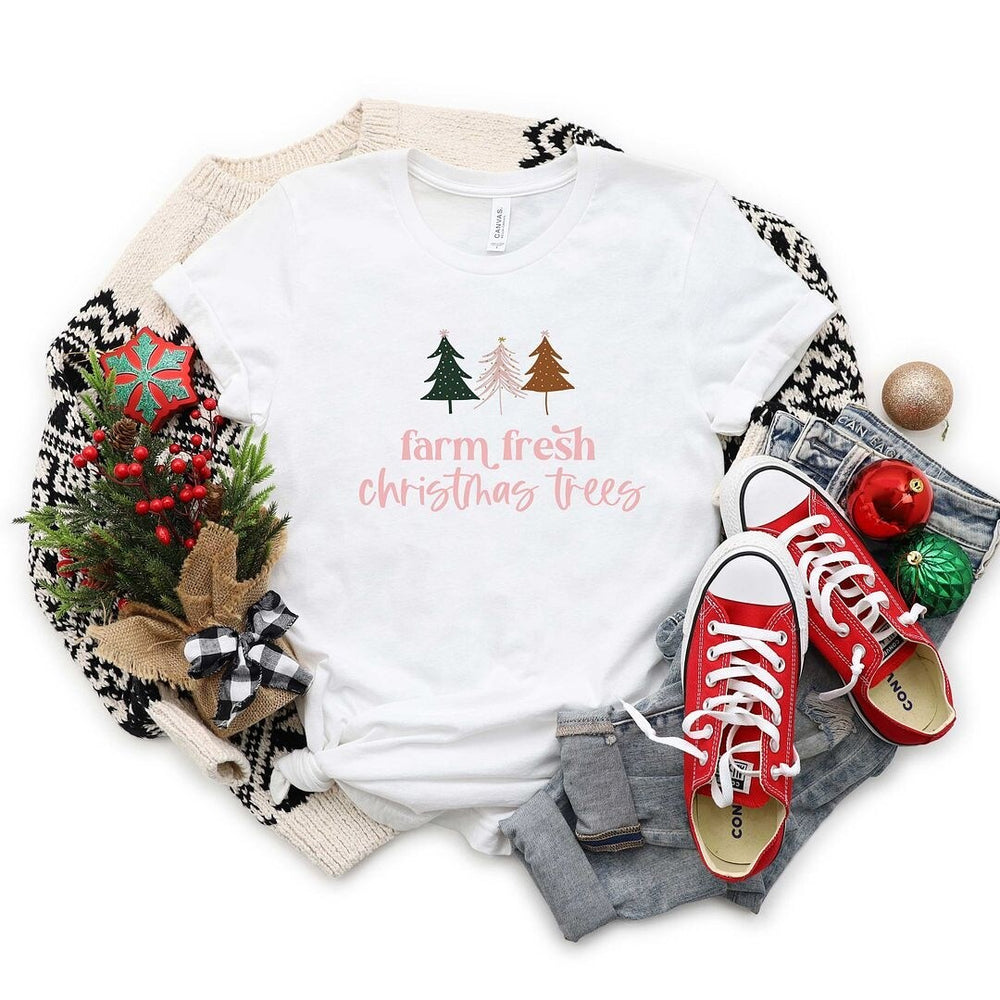 Boho Farm Fresh Christmas Trees Short Sleeve Tee