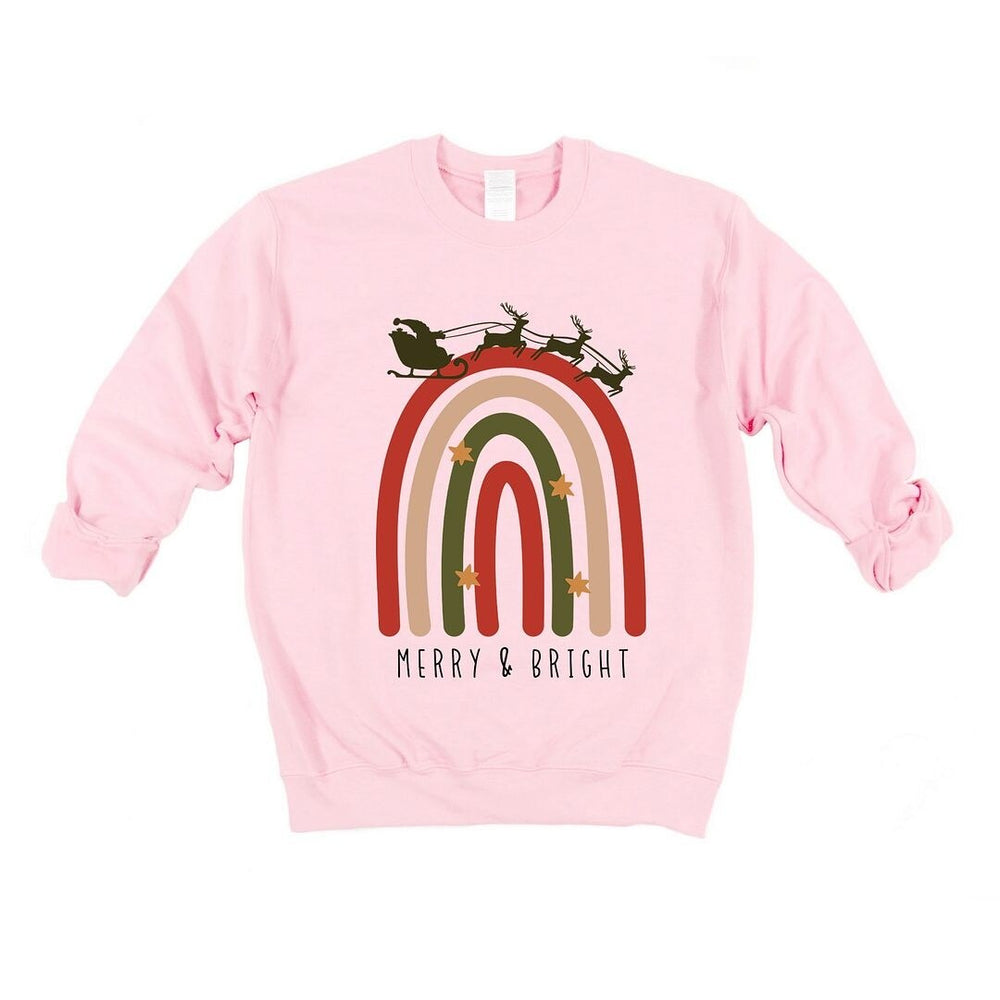 Boho Merry And Bright Rainbow Graphic Sweatshirt