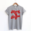 Bold Merry And Bright Puff Print Garment Dyed Tee