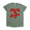 Bold Merry And Bright Puff Print Garment Dyed Tee