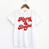 Bold Merry And Bright Puff Print Garment Dyed Tee