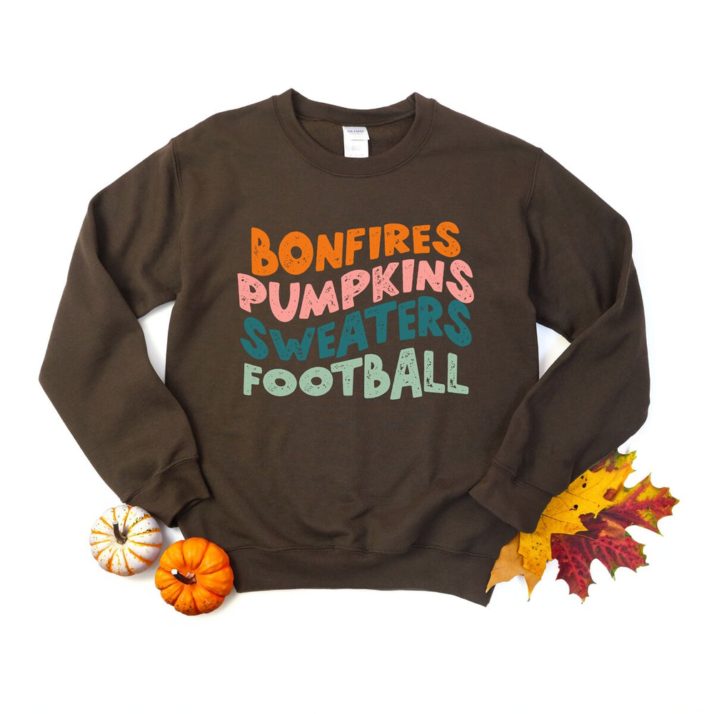 Bonfires Pumpkins Sweaters Football Sweatshirt