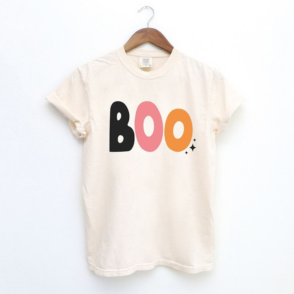 Boo Colorful Stars Garment Dyed Tee