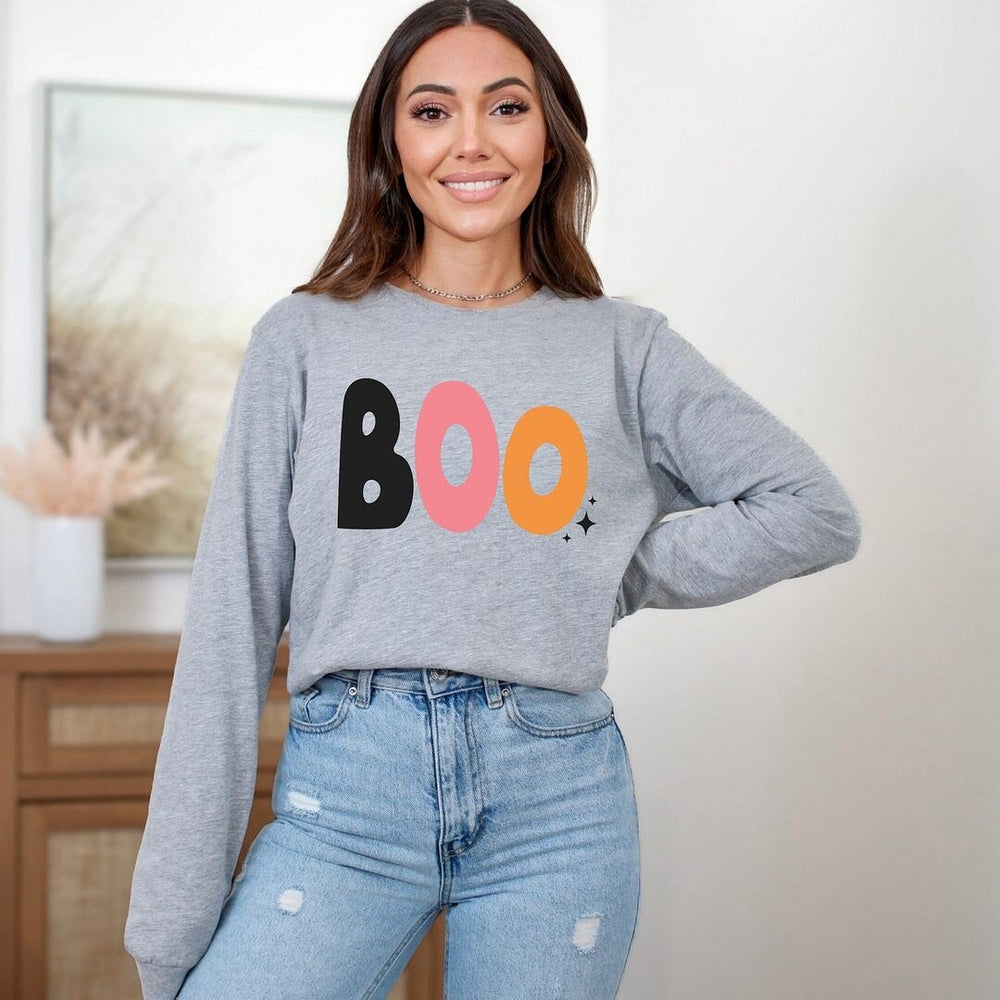 Boo Colorful Stars Long Sleeve Tee