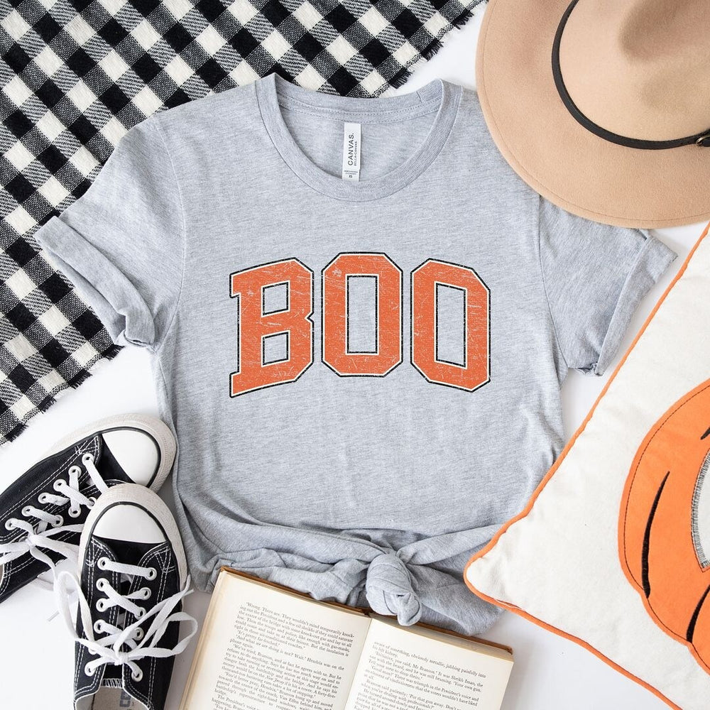 Boo Varsity Short Sleeve Crewnneck Tee