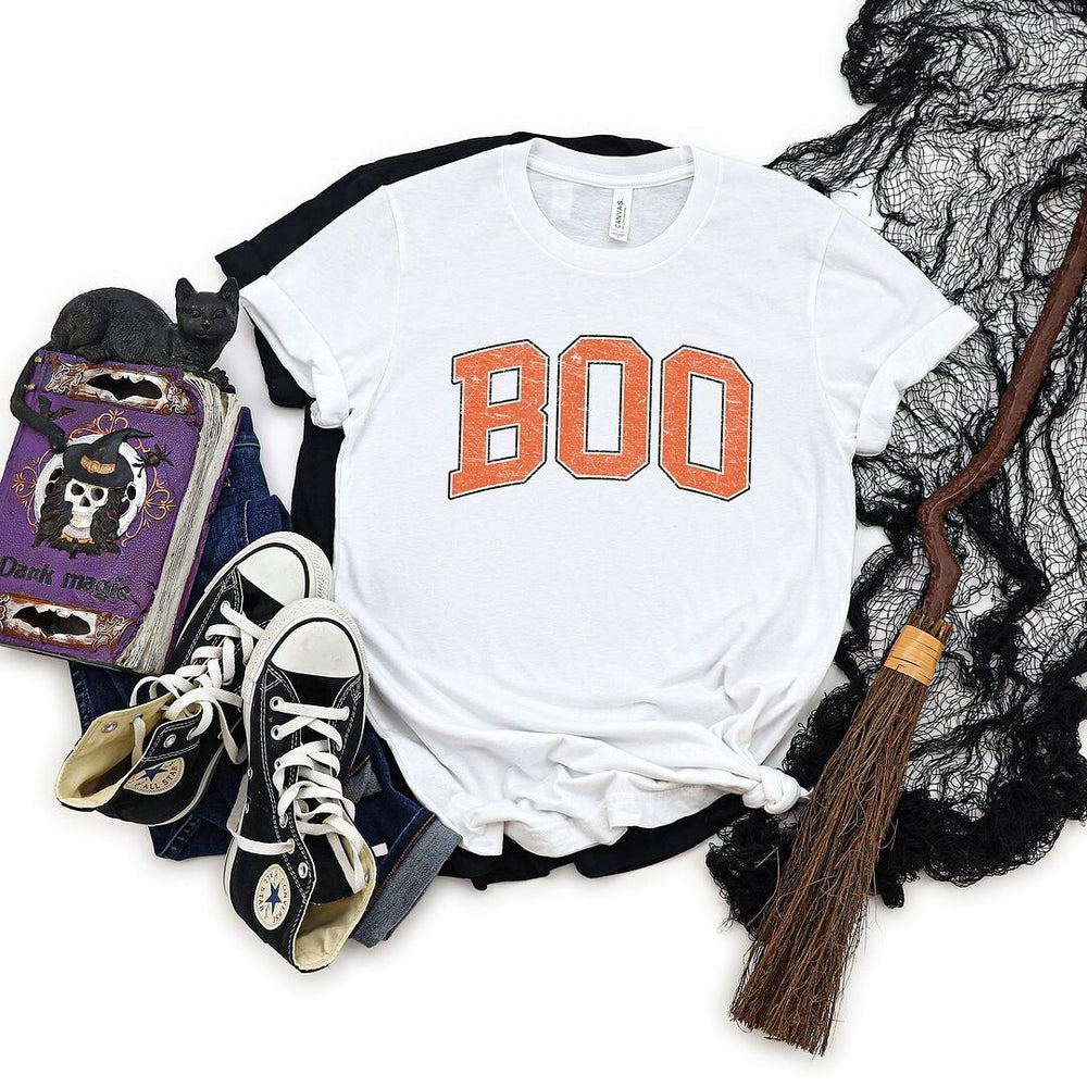 Boo Varsity Short Sleeve Crewnneck Tee