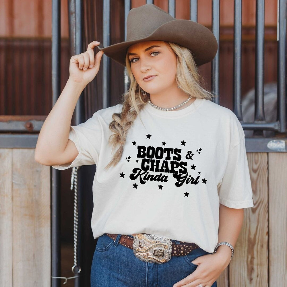 Boots and Chaps Kinda Girl Garment Dyed Tee