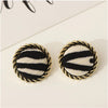 Brass Braided Zebra Circular Stud Earrings