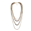 Brass Disc Layered Necklace - White