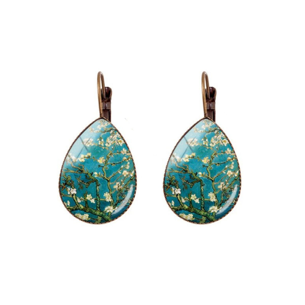 Brass Leverback Teardrop Earrings