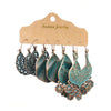 Brass Patina Ornate Filigree Chandelier Drop Earring Set