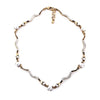 Brass Pearl Collar Necklace - White