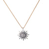 Brass & Crystal Sunburst Pendant Necklace - White