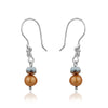 Bronze Cultured Pearl Crystal Drop Earrings