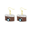 Brown Camera Drop Earrings