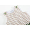 Brown Gingham Alligator Shortalls