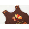 Brown Happy Thanksgiving Turkey Overalls