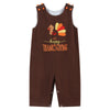 Brown Happy Thanksgiving Turkey Overalls